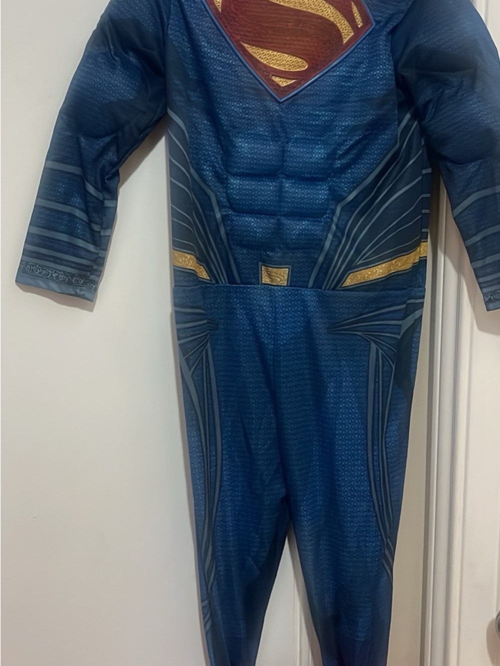 Kids Superhero Costume in Blue with Red & Gold Shield